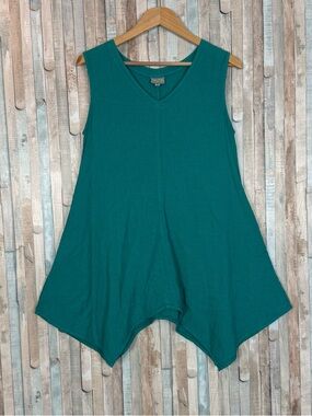 Niche S Asymmetric Textured Linen Flora Tunic Tank Top Nilgun Derman Lagenlook